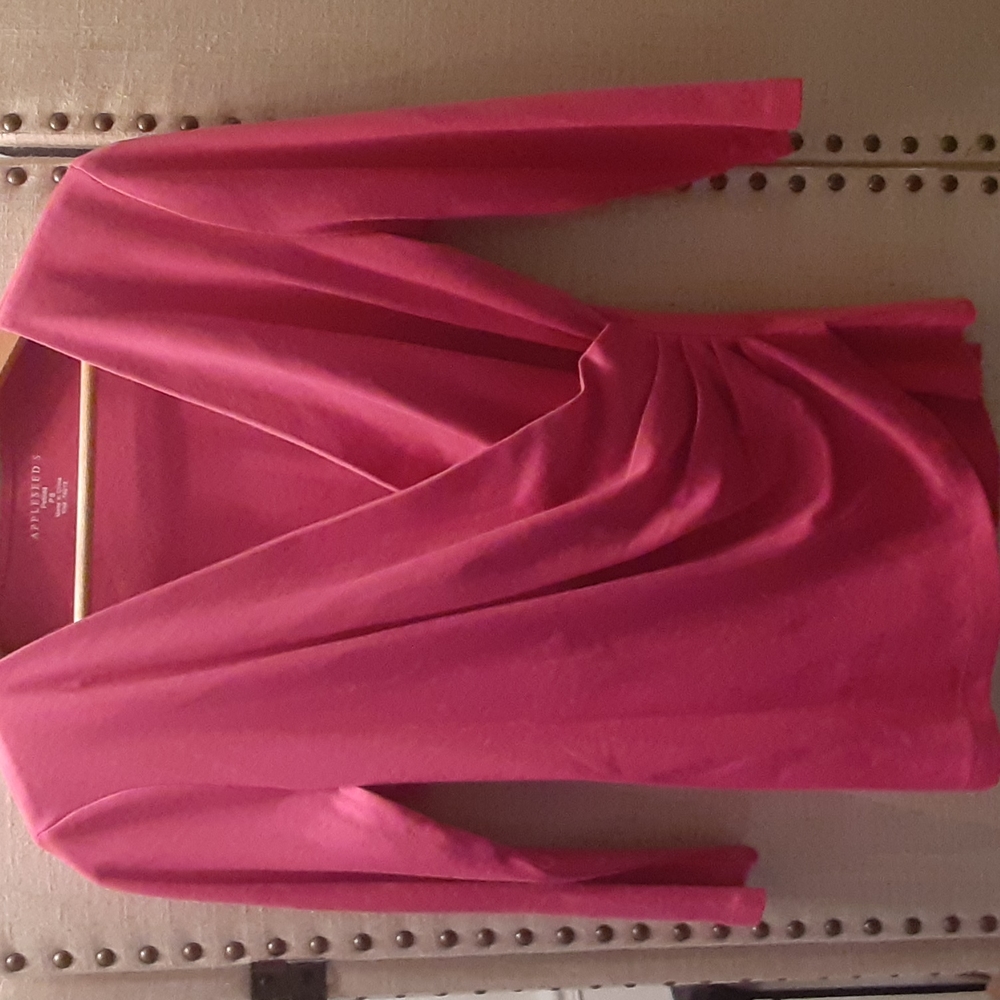 Pink ruching Appleseeds Ladies Top S petite